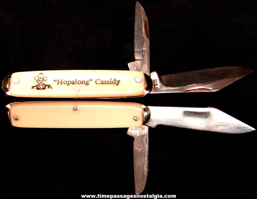 Old Unused Hopalong Cassidy Comic Book & Movie Cowboy Hero Multi Blade Pocket Knife