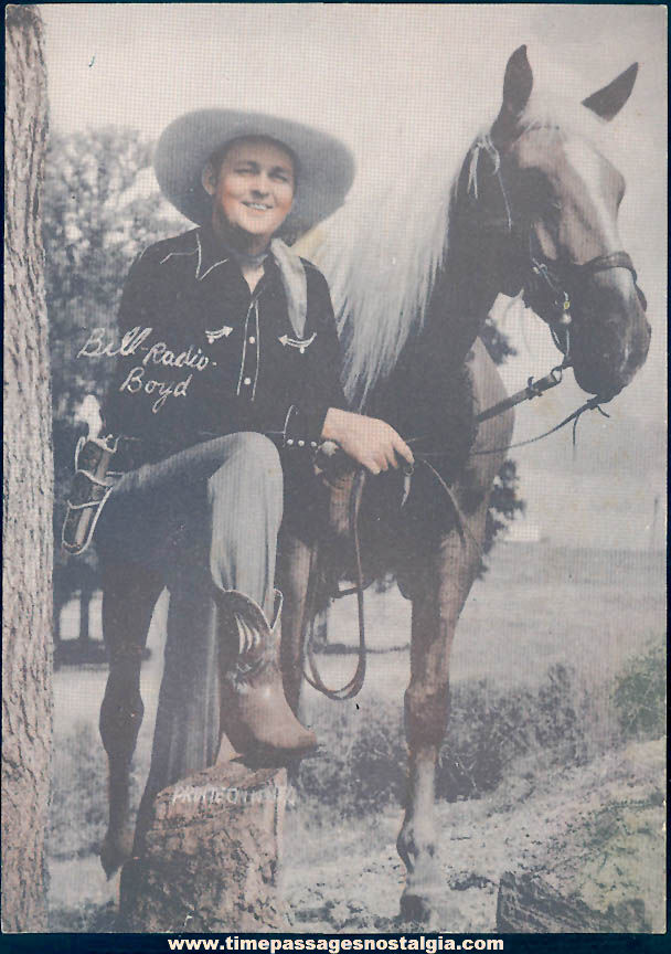 Old Bill Boyd Movie Actor Singer Cowboy & Horse Colorized Framable Picture