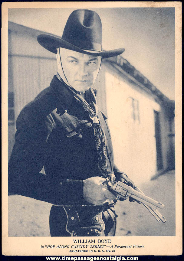 Old Hopalong Cassidy Movie Cowboy Hero Black & White Movie Scene Souvenir Picture