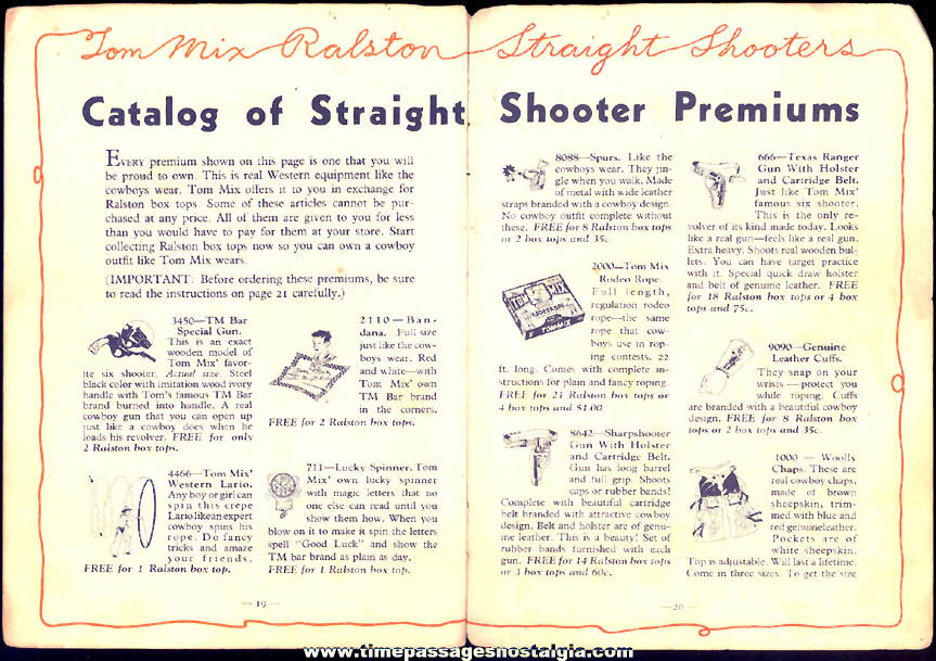 1933 Tom Mix Movie Cowboy Hero Ralston Straight Shooters Secret Manual Book