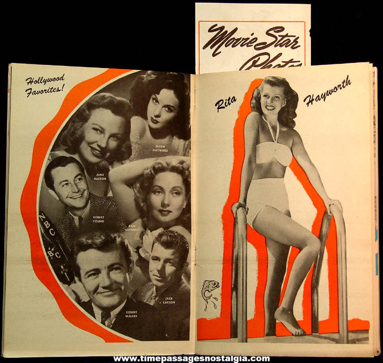1940s Hollywood Panorama Booklet of Hollywood Movie Stars & Celebrities + Bonuses