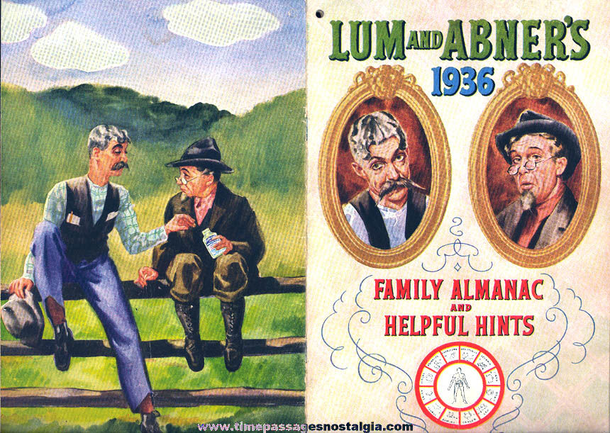 1936 Lum and Abner Horlicks Malted Milk Advertising Premium Family Almanac & Helpful Hints Booklet