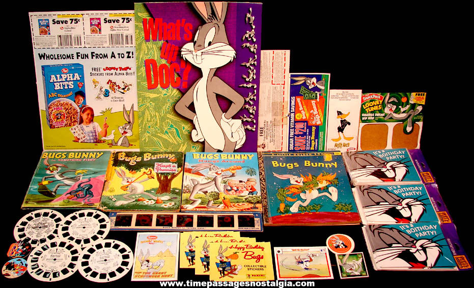 (60) Old Warner Brothers Looney Tunes Bugs Bunny Cartoon Character Items