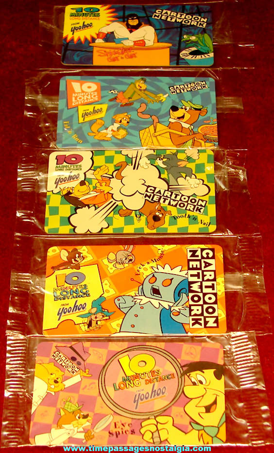 (5) Different Unused & Unopened 1995 Cartoon Network Character Telephone Cards