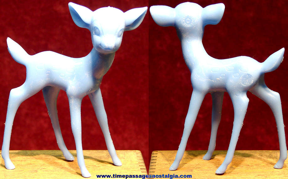 1972 Walt Disney Bambi Deer Character Louis Marx Blue Plastic Toy Figure or Figurine