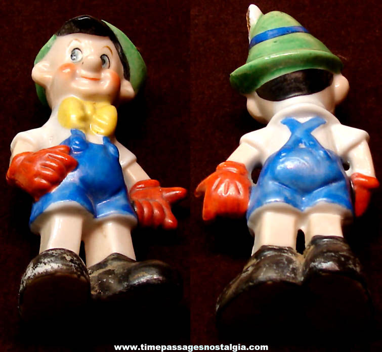 Small Old Colorful Walt Disney Pinocchio Puppet Boy Movie Character Porcelain Figurine