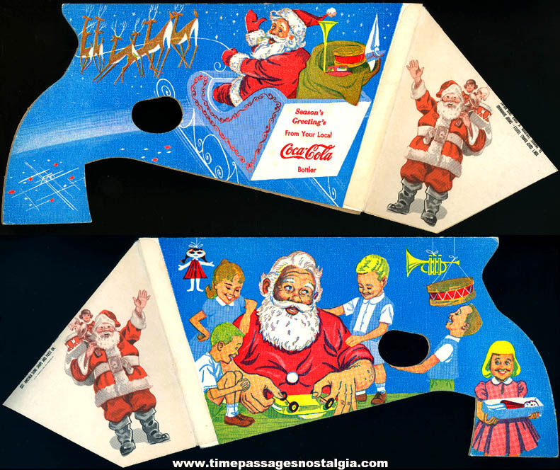 Colorful ©1956 Coca Cola Advertising Christmas Holiday & Santa Claus Noise Maker