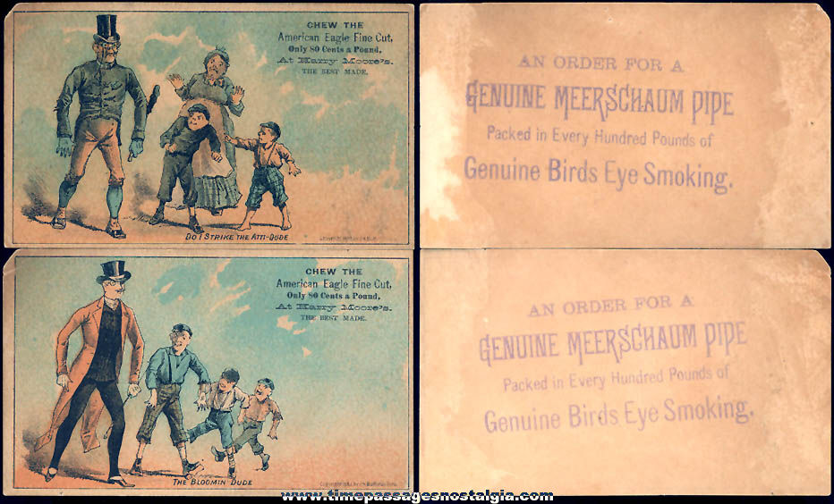 (2) Different 1883 American Eagle Tobacco Advertising Trade Cards