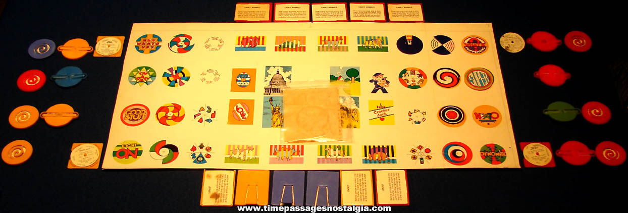 Colorful 1970s Cracker Jack Series #Z-1392 Toy Prize Art or Proof Sheet With (31) Unused Prizes