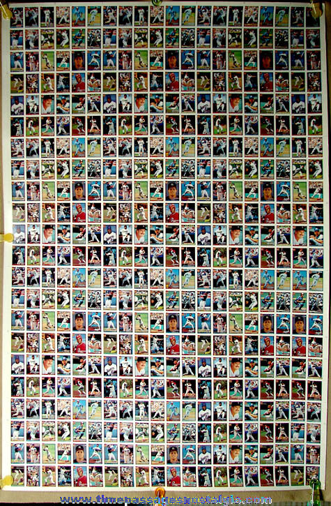 Full Uncut Sheet of 1991 Topps Series II Miniature Cracker Jack Prize Baseball Cards