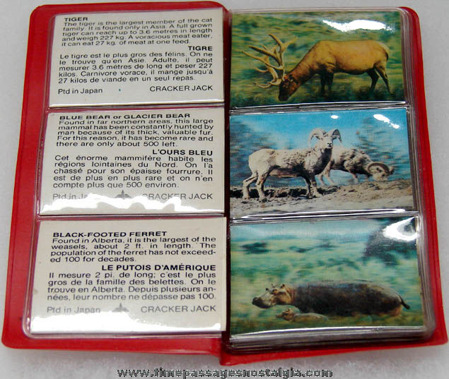 (35) Different Old Canadian Cracker Jack Flicker or 3D Animal Prize Cards with Mail Away Premium Booklet