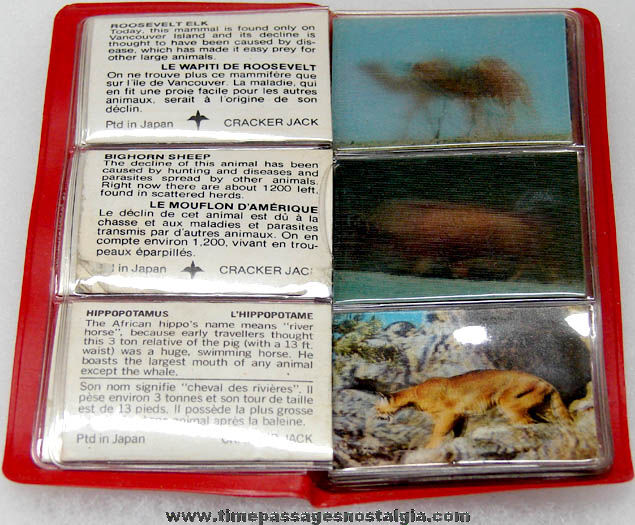 (35) Different Old Canadian Cracker Jack Flicker or 3D Animal Prize Cards with Mail Away Premium Booklet