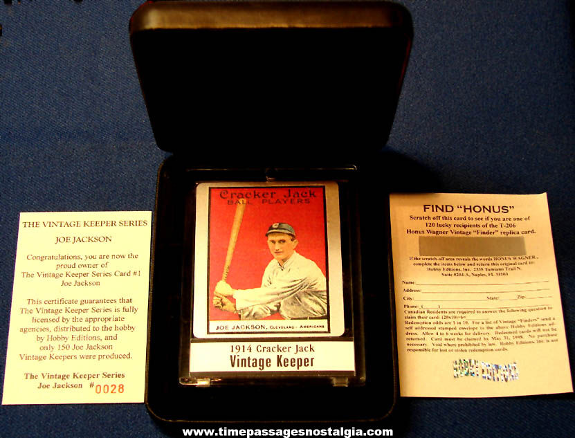 Boxed 1990s Borden Cracker Jack Limited Edition 1914 Baseball Card With COA