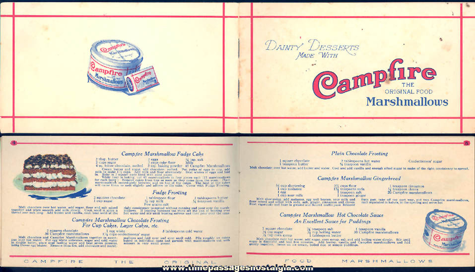 1920s Campfire Marshmallows Company Advertising Premium Recipe Booklet