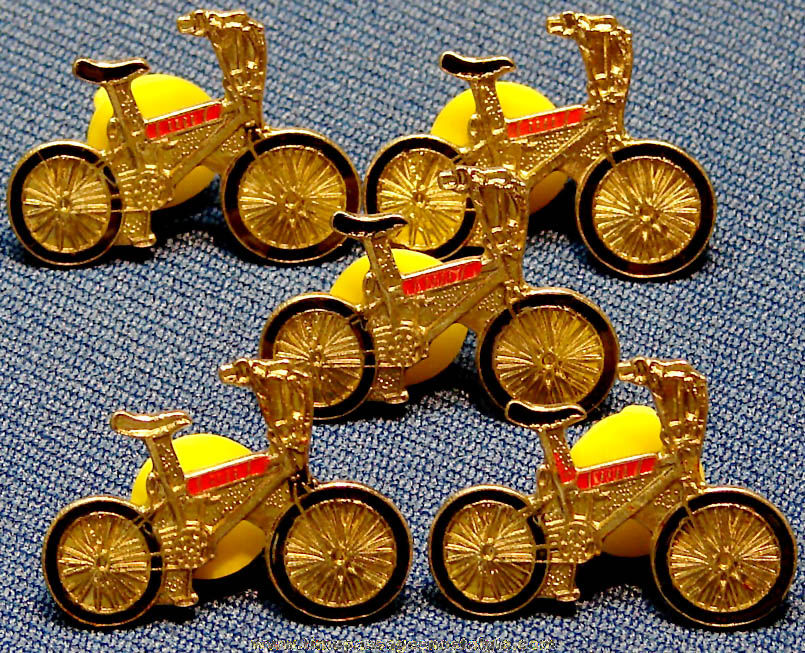 (5) Unused & Matching Enameled BMX Bicycle Pins