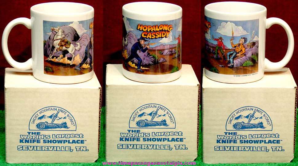 Colorful Old Unused & Boxed Hopalong Cassidy Comic Book Cowboy Hero Character Coffee Cup