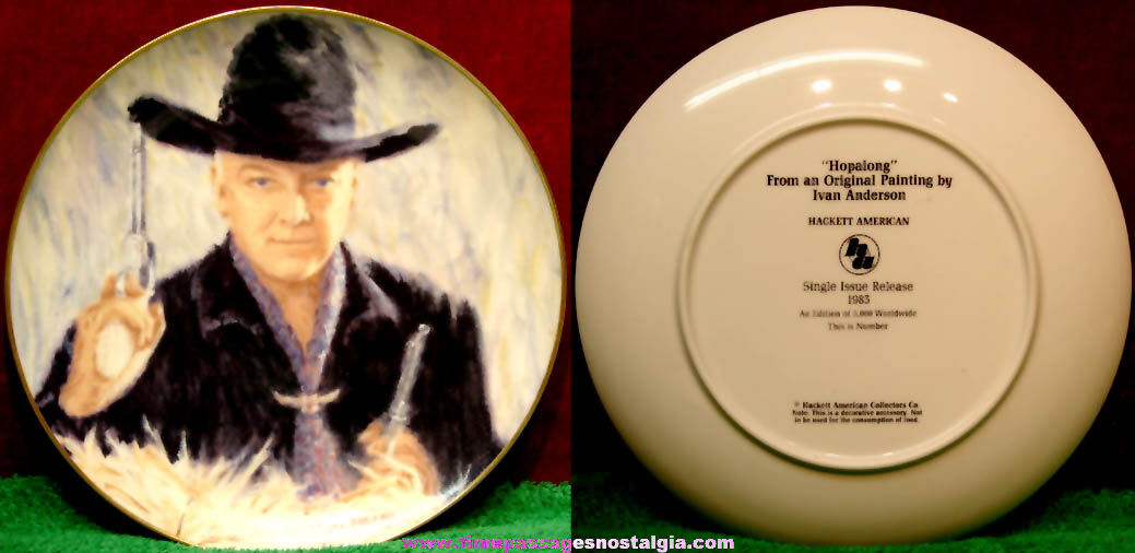 1983 Hopalong Cassidy Cowboy Hero Character Limited Edition Porcelain or Ceramic Plate