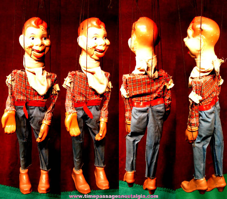 Colorful Old Howdy Doody Western Television Cowboy Character Marionette Puppet Doll