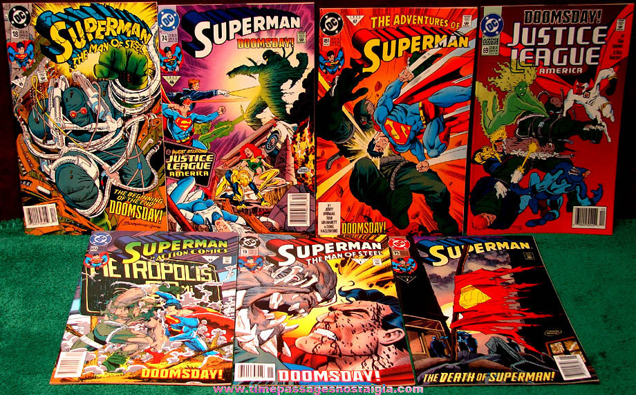 (7) Different 1992 – 1993 Superman Character Doomsday DC Comic Books
