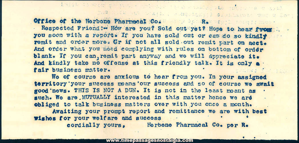 1895 Herbene Pharmacal Company Pharmacy Case w/(32) Cork Cap Bottles & Paperwork