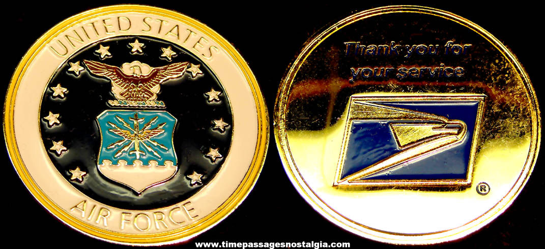 United States Air Force USAF and United States Postal Service USPS Enameled Coin