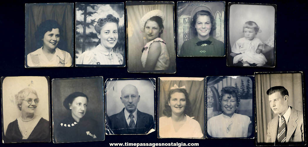 (11) Different Small Old Photo Booth People Photographs