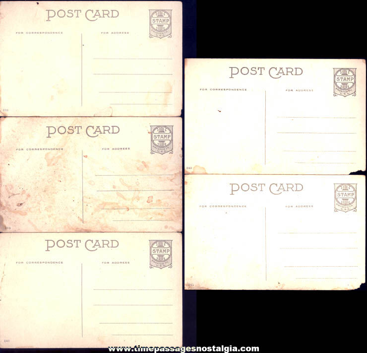(5) Different 1909 Risque Pretty Office Secretary Lady Series Post Cards