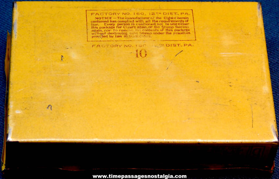 Colorful Old Robert Burns Little Bobbie Cigar Advertising Printed Tin Metal Cigar Box