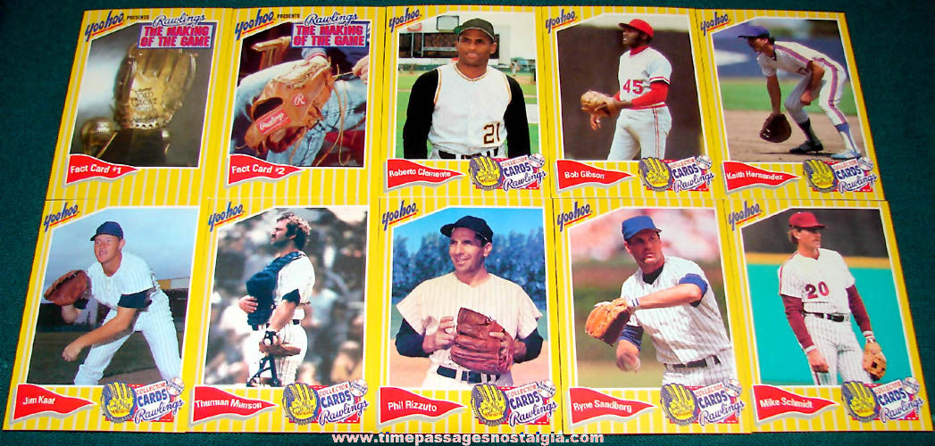 (10) 1994 YooHoo & Rawlings Golden Glove Award Advertising Premium Limited Edition Baseball Cards