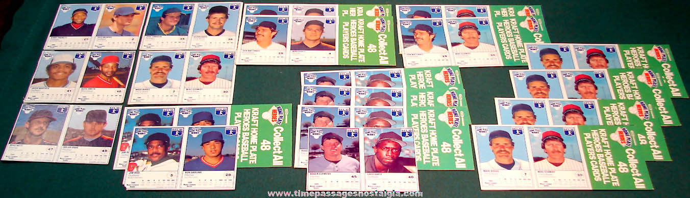 (38) Uncut 1987 Kraft Dinners Advertising Premium Home Plate Heroes Baseball Player Cards
