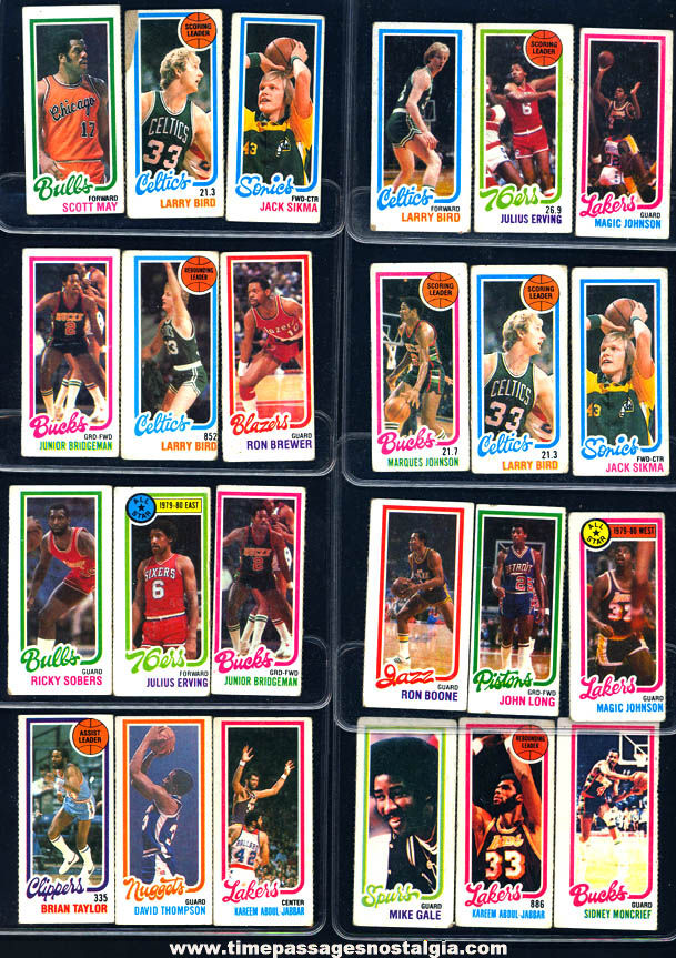 (24) 1980 Topps Chewing Gum Basketball Trading Cards