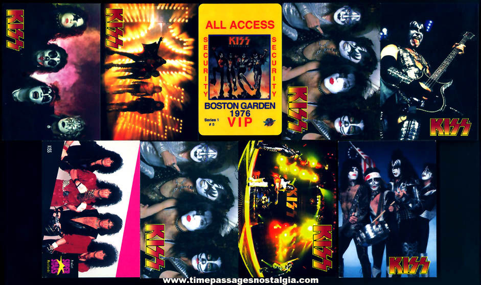 (9) Old KISS Rock & Roll Music Band Promotional Cards