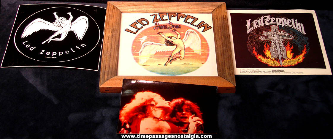 (5) Different Colorful Old Led Zeppelin Music Band Advertising Items