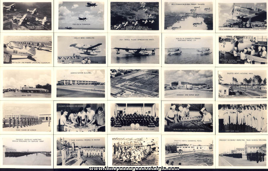 (25) Small Old United States Naval Air Station Souvenir Photographs With Mailer