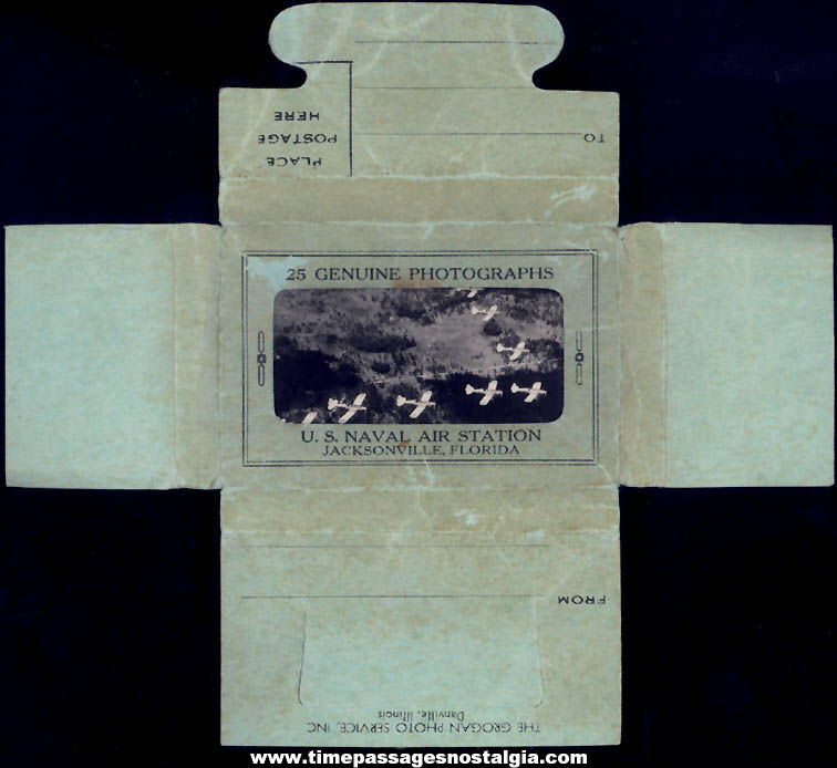 (25) Small Old United States Naval Air Station Souvenir Photographs With Mailer