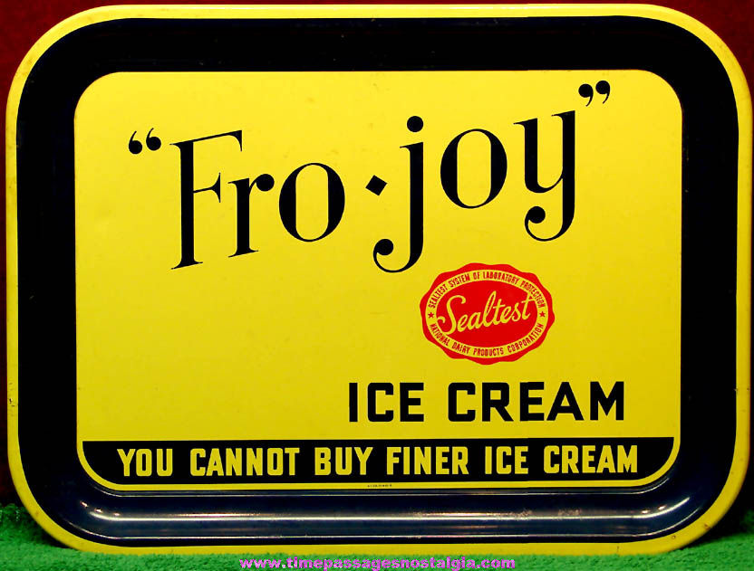 Colorful Old Sealtest Fro-Joy Ice Cream Advertising Imprinted Steel Serving Tray