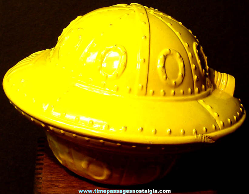 1987 Bright Yellow Plaster UFO Flying Saucer Spaceship Coin Savings Bank