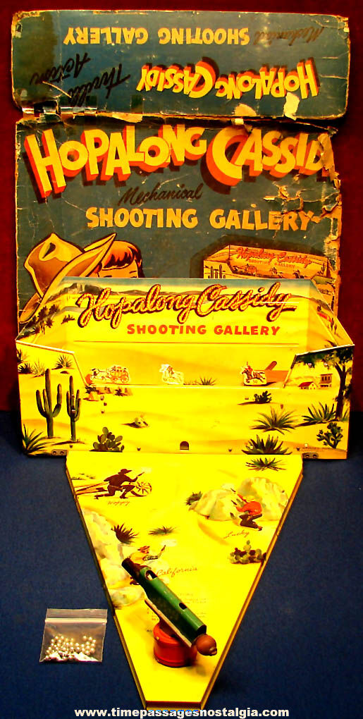 Automatic Toy Company Hopalong Cassidy Mechanical Tin Toy Shooting Gallery