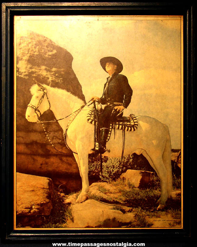 ©1950 William Boyd Hopalong Cassidy & Topper Horse Framed Print Picture ©1950 William Boyd Hopalong Cassidy & Topper Horse Framed Print Picture
