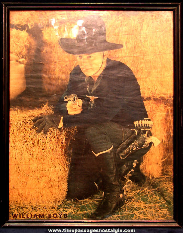 Old William Boyd Hopalong Cassidy Framed Color Print Picture Old William Boyd Hopalong Cassidy Framed Color Print Picture