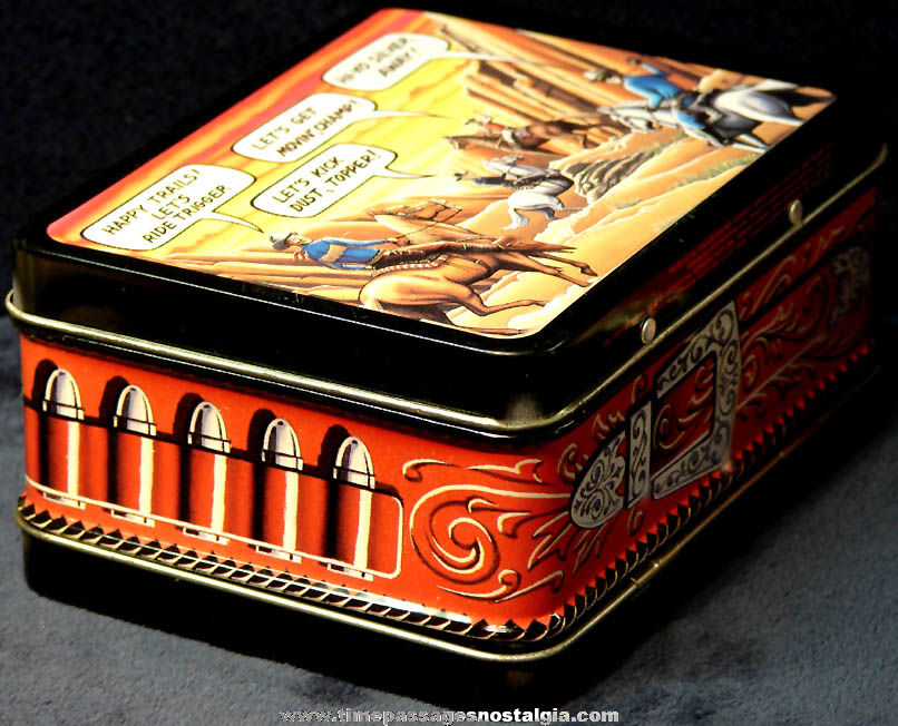 Unused 1995 Hopalong Cassidy Comic Book & Movie Cowboy Hero Six Shooter Pocket Knife with Mini Tin Lunch Box