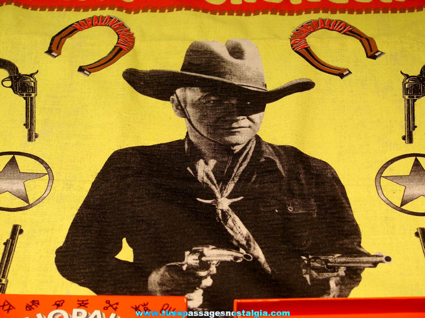 Unused 1994 Hopalong Cassidy 100th Anniversary Wrist Watch, Neckerchief, & Longhorn Bull Tie Slide