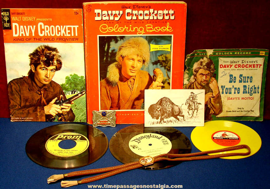 (8) Different Old Davy Crockett Movie Character Items