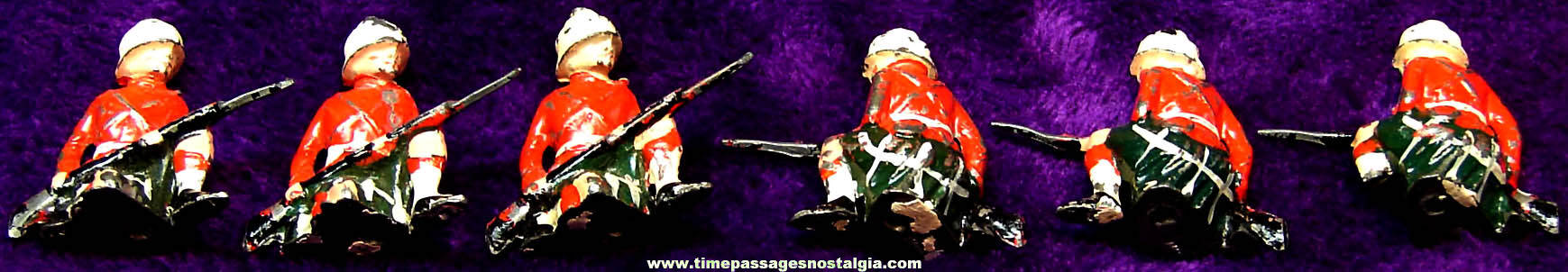 (6) Old Painted Lead Metal Johillco Play Set Scottish Highlander Soldier Figures