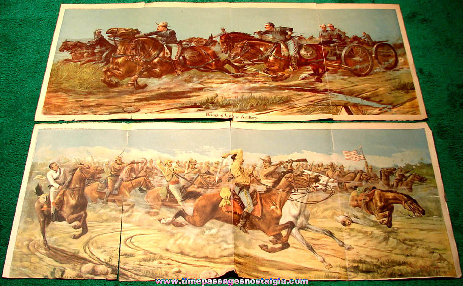 (2) Different Colorful ©1898 Spanish American War Truth Magazine Lithographic Prints (2) Different Colorful ©1898 Spanish American War Truth Magazine Lithographic Prints