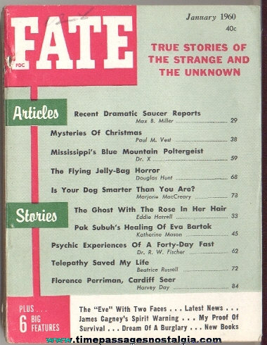 1960 FATE Magazine Back Issues