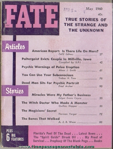 1960 FATE Magazine Back Issues