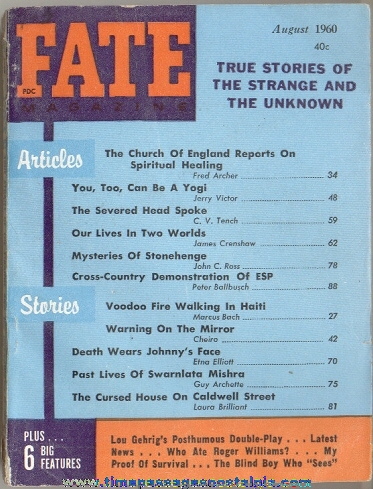 1960 FATE Magazine Back Issues