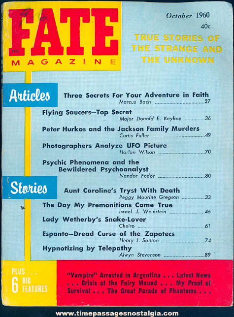 FATE Magazine - October 1960