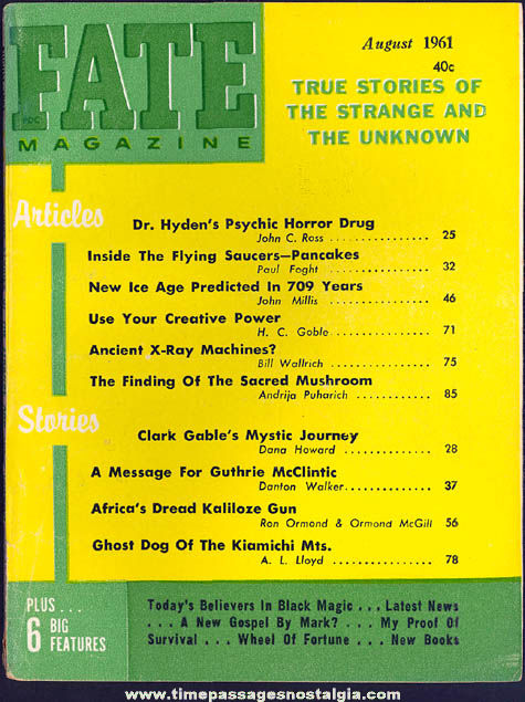 FATE Magazine - August 1961
